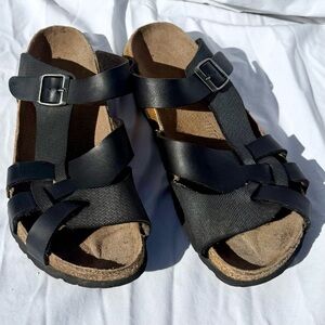 Birkenstock Papillio Pisa Leather Sandals Black Women’s 10 Men’s 8